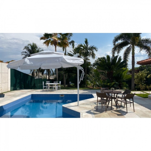 GUARDA SOL ECLIPSE 3,5M  FIXO COM ESTRUTURA BRANCA 