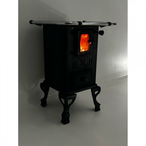 FOGÃO À LENHA DE FERRO FUNDIDO 00 COM CHAPA E PORTA DE VIDRO