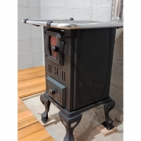 Foto FOGÃO À LENHA DE FERRO FUNDIDO 00 COM PORTA DE VIDRO