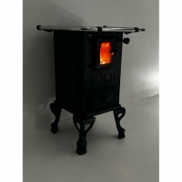 Foto FOGÃO À LENHA DE FERRO FUNDIDO 00 COM CHAPA E PORTA DE VIDRO